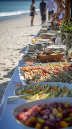 Beachside wedding catered by a small business