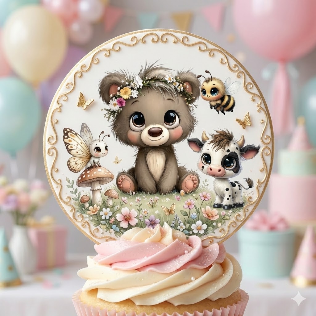 Beautiful Custom Cupcake Topper